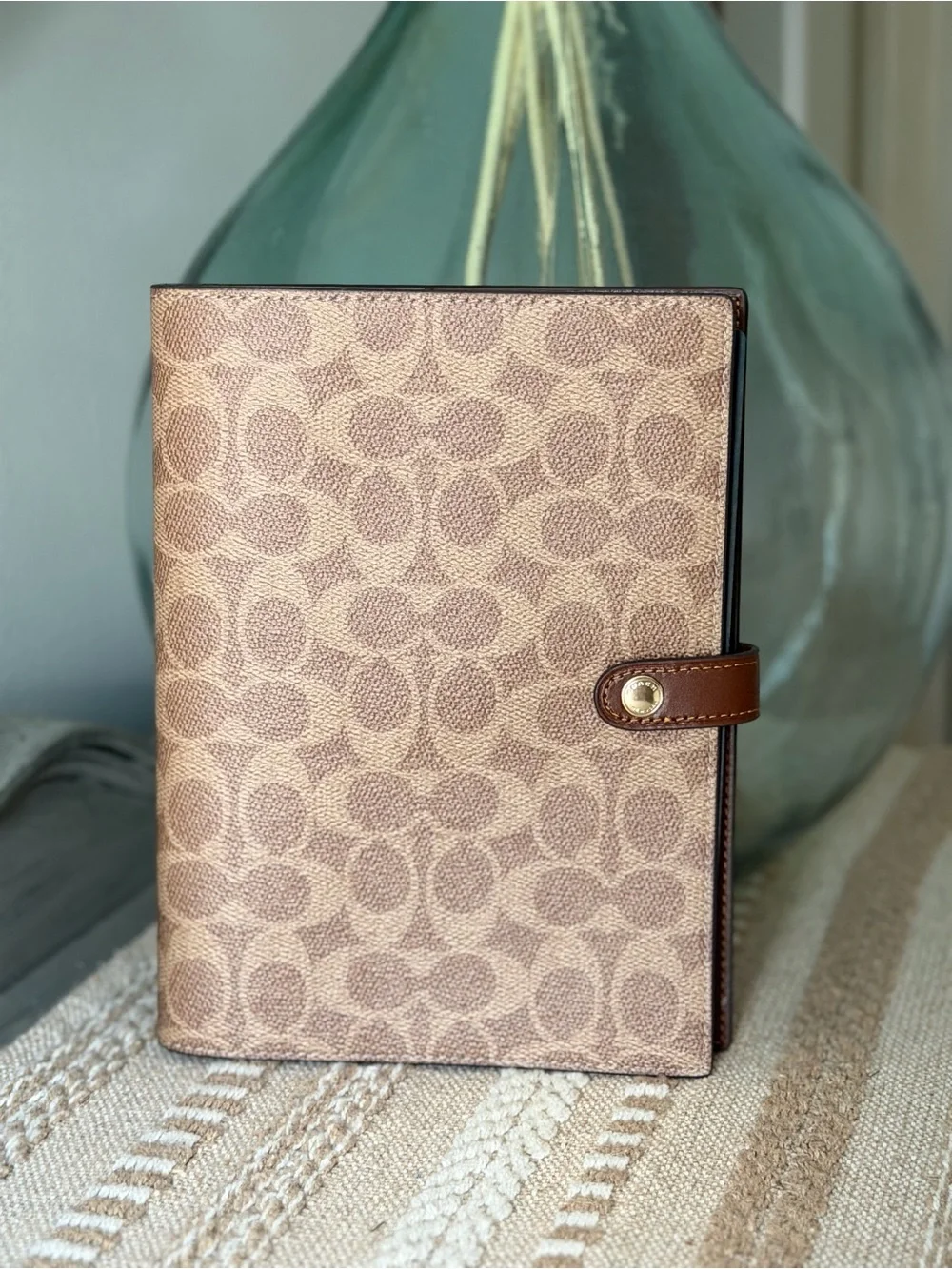 Coach Signature Canvas Notebook Cover & Pencil Case in Tan/brown  New
